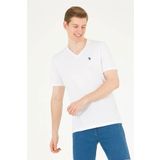 U.S. Polo Assn. 1572582 V Yaka Beyaz Erkek T-shirt