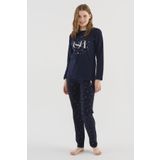 U.S. Polo Assn. 16838 Lacivert Kadın Yuvarlak Yaka Pijama Takım