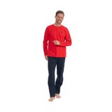 U.S. Polo Assn. 18836 Erkek Kırmızı Patlı Düğmeli Uzun Kol Pijama Takımı