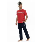 U.S. Polo Assn. 18895 Erkek Kısa Kollu Bisiklet Yaka Pijama Takımı-Kırmızı