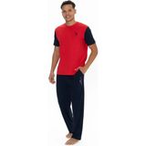 U.S. Polo Assn. 18898 Erkek Kısa Kollu Bisiklet Yaka Pijama Takımı-Kırmızı - XL
