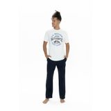 U.S. Polo Assn. 18900 Erkek Ekru Yarım Kollu Yuvarlak Yaka Boru Paça Pijama Takımı-EKRU-M