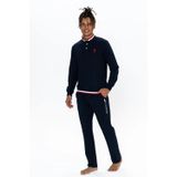 U.S. Polo Assn. 18922 Erkek Uzun Kollu Dik Yaka Rahat Ev Giyim-Lacivert