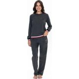 U.S. Polo Assn. 20110 Kadın Antrasıt Melanj Uzun Kollu Yuvarlak Yaka Pijama Takımı