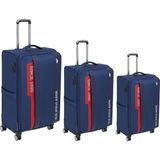 U.S. Polo Assn. 24031-24032 3'Lü Set Ultra Light Hafif Lüx Kumaş Tekerlekli Valiz - Lacivert