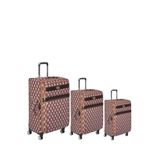 U.s. Polo. Assn. 24041-24039-24038-24040 3'lü Set Unisex Monogram Kumaş Valiz Tatil Bavul - Kahverengi
