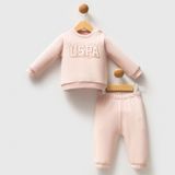 U.S. Polo Assn 2'li Bebek Takımı 6-9 Ay, 6-9 Ay, 2742, Pudra, Erkek