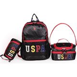 U.s. Polo Assn. 3'lü Okul Çanta Seti PLCAN24273– Sırt Çantası, Beslenme Çantası ve Kalemlik Siyah
