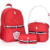U.s. Polo Assn. 3’lü Okul Seti – Sırt Çantası, Beslenme Çantası ve Kalemlik - Kırmızı