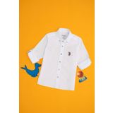 U.S. Polo Assn. 50298012-VR013 Beyaz Uzun Kollu Basic Erkek Çocuk Gömlek