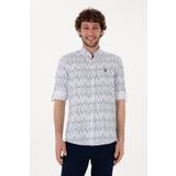 U.S. Polo Assn. 50306393-VR013 Lacivert Çizgili Beyaz Erkek Gömlek