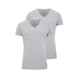 U.S. Polo Assn. 80194 Kısa Kol V Yaka 2'li Gri Melanj Erkek Atlet