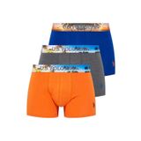 U.S. Polo Assn 80434 Erkek Saks Antrasit Turuncu 3 Lü Boxer