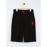 U.S. Polo Assn. Bağlamalı Bel Standart Siyah Erkek Çocuk Şort GUNDERIY023 - 9 - 10 Yaş