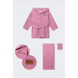 U.S. Polo Assn. Bebek Kız Bornoz Set, Mor, Standart Beden