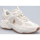 U.S. Polo Assn. Bej Kadın Sneaker Spor Ayakkabı V6 Düz Taban P-U Malzemeden