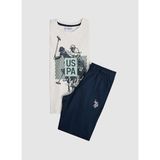 U.S. Polo Assn. Beyaz Erkek Çocuk Baskılı Pijama Takımı G083SZ0HF