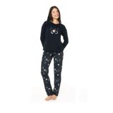 U.S. POLO ASSN. Bisiklet Yaka Pamuklu Lisanslı Kışlık Kadın Pijama Takımı 20155-LACİVERT-L