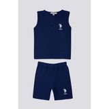 U.S. Polo Assn. Blue Lacivert Bebek Sıfır Kol T-shirt Takım - 2 - 3 Yaş - Parlament Mavisi