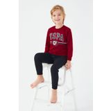 U.S. Polo Assn Bordo Erkek Çocuk Pijama Takım