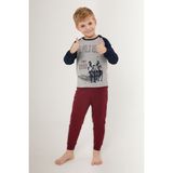 U.S. Polo Assn. Cute Gri Erkek Çocuk Uzun Kol Pijama Takım - Gri Melanj - 7 - 8 Yaş