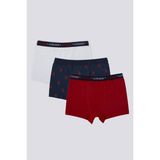U.s. Polo Assn Emblem Detail Kırmızı Erkek Çocuk 3lü Boxer - 3 - 4 Yaş