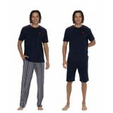 U.s. Polo Assn. Erkek %100 Pamuk 3'Lü Çizgili Pijama Takım