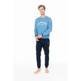 U.s. Polo Assn. Erkek %100 Pamuklu Bisiklet Yaka Mavi Ev Stil Pijama Takımı - Mavi - Arsno18a94f3-Kmavı
