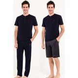 U.S. Polo Assn. Erkek 3'lü Pijama Takım Esnek Alt Kısmıyla Konfor Sunar Lacivert - XL