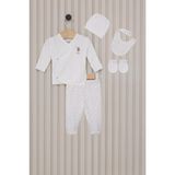U.s. Polo Assn. Erkek Bebek 5'li Zıbın Seti Krem - 0 - 3 Ay