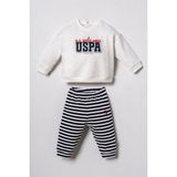 U.s. Polo Assn. Erkek Bebek Baskılı Beyaz Uzun Kol Pijama Takım USB3162-C-V1 USB3162-C-V1 - 6 - 9 Ay