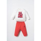 U.s. Polo Assn. Erkek Bebek Baskılı Beyaz Uzun Kol Pijama Takım USB3173-C-V1 USB3173-C-V1 - 9 - 12 Ay