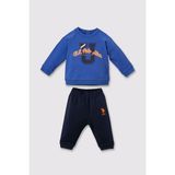 U.s. Polo Assn. Erkek Bebek Baskılı Mavi Uzun Kol Pijama Takım USB3165-C-V1 USB3165-C-V1 - 9 -12 Ay