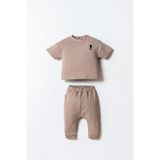 U.S. Polo Assn. Erkek Bebek Eşofman Takımı, Kahverengi, 9-12 Ay
