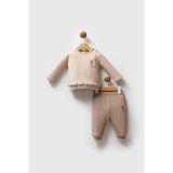 U.S. Polo Assn. Erkek Bebek Eşofman Takımı, Krem, 9-12 Ay