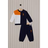 U.S. Polo Assn. Erkek Bebek Eşofman Takımı, Sarı-Lacivert, 3 Yaş, 2'li Set