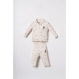 U.s. Polo Assn. Erkek Bebek Falling Leaves Beyaz Gömlek Pijama Takımı USB3103-C-V1 USB3103-C-V1 - 18 - 24 Ay