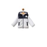 U.S. Polo Assn. Erkek Bebek Kapüşonlu Mont, Lacivert-Beyaz, 6-9 Ay