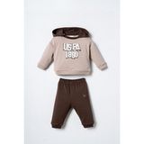 U.s. Polo Assn. Erkek Bebek Kapüşonlu Sarı Uzun Kol Pijama Takım USB3178-C-V1 USB3178-C-V1 - 18 - 24 Ay