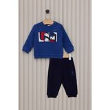 U.S. Polo Assn. Erkek Bebek Mavi Eşofman Takımı, 6-9 Ay, 2'li Set