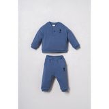 U.s. Polo Assn. Erkek Bebek Nakışlı Mavi Uzun Kol Pijama Takım USB3169-C-V3 USB3169-C-V3 - 12 - 18 Ay