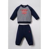 U.s. Polo Assn. Erkek Bebek Stripes Lacivert Uzun Kol Pijama Takım USB3164-C-V1 USB3164-C-V1 - 3 Yaş