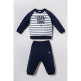 U.s. Polo Assn. Erkek Bebek Stripes Yeşil Uzun Kol Pijama Takım USB3164-C-V2 USB3164-C-V2 - 18 - 24 Ay