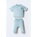 U.S. Polo Assn. Erkek Bebek Yeşil Eşofman Takımı, Kısa Kollu, Bisiklet Yaka, 6-9 Ay