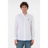 U.S. Polo Assn. Erkek Beyaz Gömlek Slim Fit Trend Tasarım Kolsuz 50296777-VR013