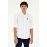 U.S. Polo Assn. Erkek Beyaz Slim Fit Basic Gömlek Trend Stil Kolsuz Tasarım - XL