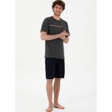 U.S. Polo Assn. Erkek Bisiklet Yaka Antrasit Melanj Pijama Takımı 50309174-vr081