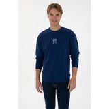 U.S. Polo Assn. Erkek Bisiklet Yaka Comfort Fit İndigo Basic Sweatshirt 50313760-VR028 - Indigo - XL