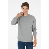 U.S. Polo Assn. Erkek Bisiklet Yaka Gri Melanj Basic Şardonlu Sweatshirt 50295148-vr086