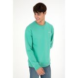 U.S. Polo Assn. Erkek Bisiklet Yaka Mint Basic Şardonlu Sweatshirt 50295148-VR152 - Koyu Mint